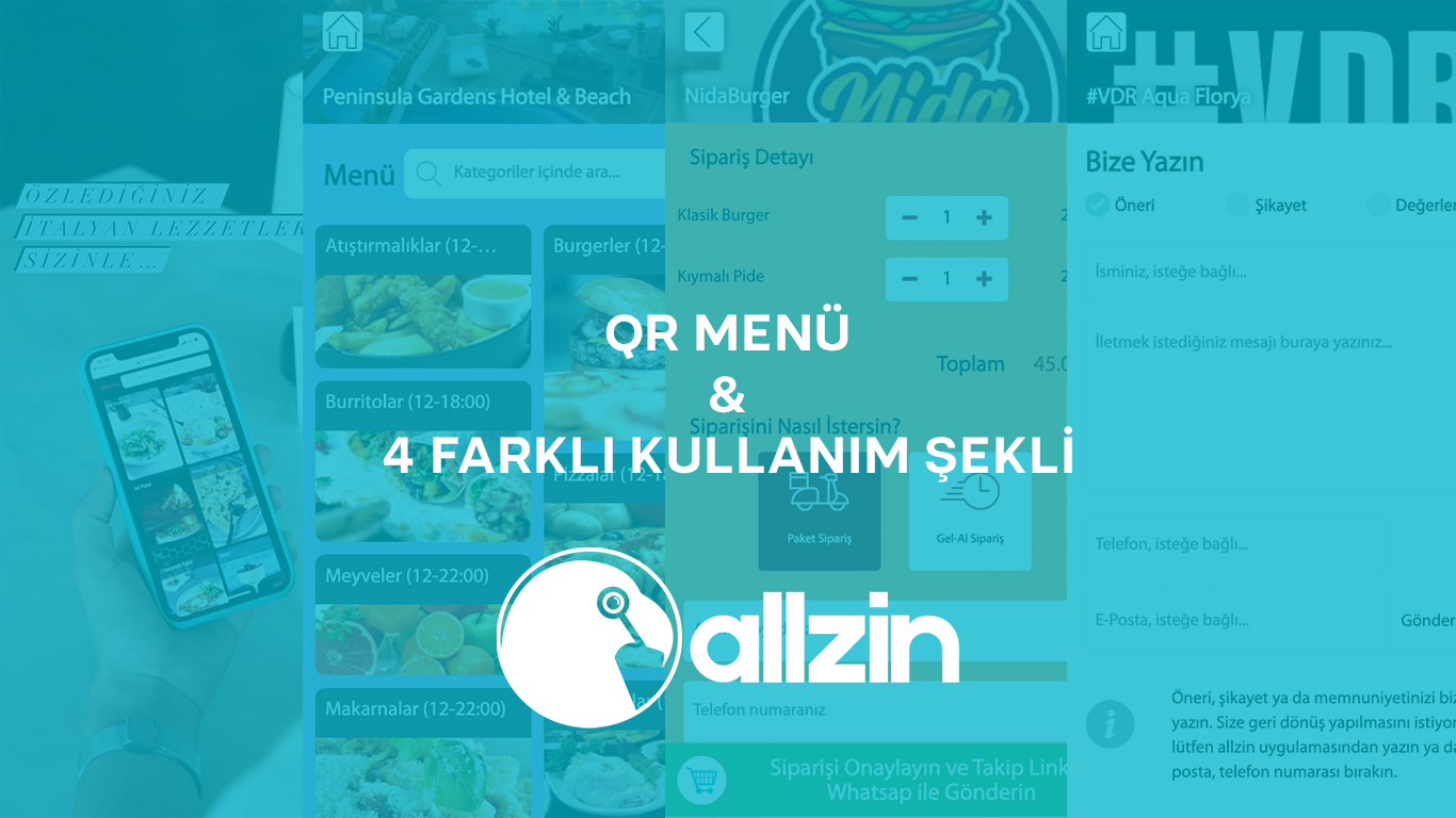 allzin QR Menü Ve 4 Farklı Kullanım Şekli