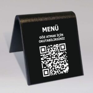 V Stand QR Kod Baskılı 8x8 cm