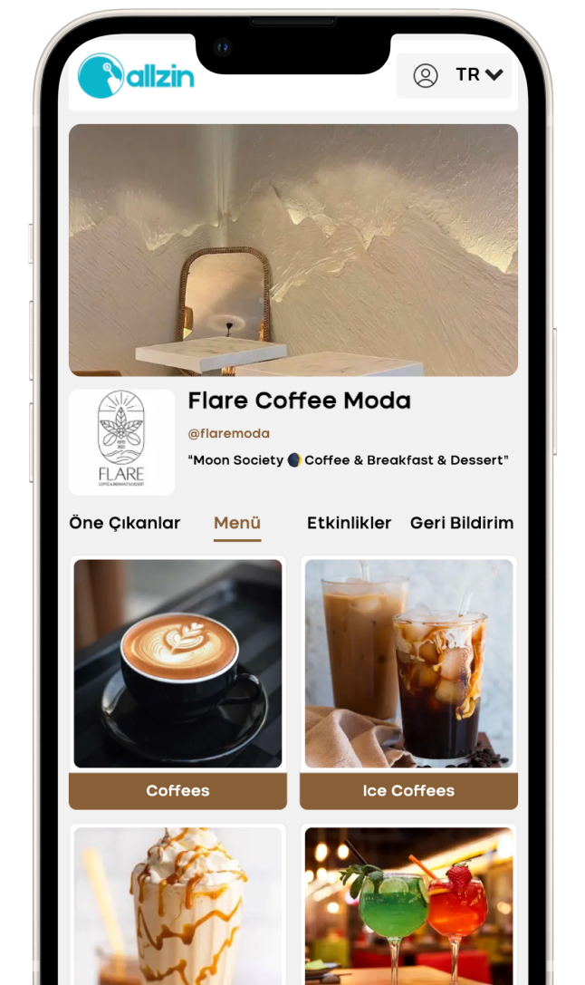 Flare Coffee Moda QR Menu