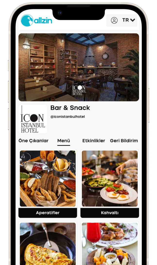 Icon Istanbul Hotel Bar Snack QR Menu
